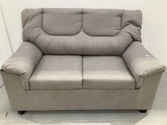 TWO SEATER SOFA GREY COLOUR BLACK LEGS .