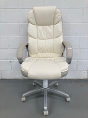 SONGMICS OFF-WHITE AND BEIGE OFFICE CHAIR .