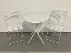 3 X WHITE FOLDING GARDEN FURNITURE .