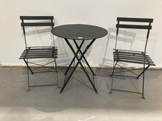 3 X DARK GREY FOLDING GARDEN FURNITURE .