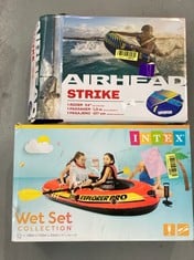 2 X INFLATABLE WATER FEATURES INCLUDING AIRHEAD STRIKE A PASSENGER.