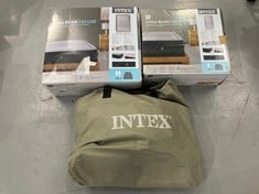 3 X INTEX INFLATABLE MATTRESSES VARIOUS MODELS INCLUDING DURA - BEAM DELUXE AIR MATTRESS.