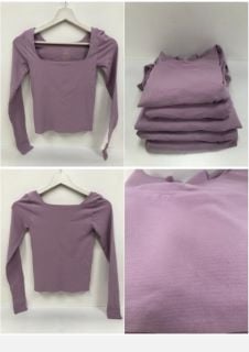 5 X DESIGNER LONG SLEEVE LILAC T-SHIRTS VARIOUS SIZES (TOTAL P.V.P. 240€) - LOCATION 33B.