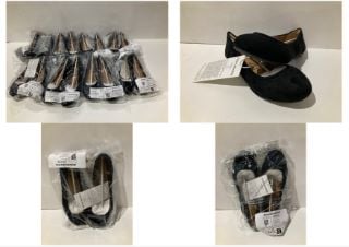 8 X ESSENTIALS BALLERINAS BLACK VARIOUS SIZES - LOCATION 22B.