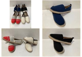 4 X ESSENTIALS CANVAS SLIPPERS IN VARIOUS STYLES AND SIZES INCLUDING NAVY BLUE SIZE 43 - LOCATION 14B.