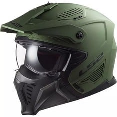 MOTORBIKE HELMET LS2 MODEL OF 606 DRIFTER MILITARY GREEN COLOUR SIZE M - LOCATION 51B.