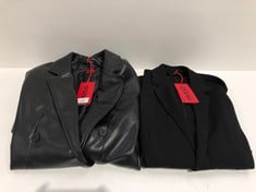 HUGO BOSS BLACK BLAZER SIZE 44 AND LEATHER JACKET SIZE 38 - LOCATION 51B.