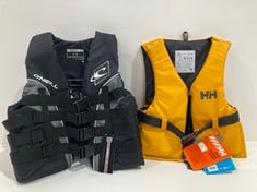 2 X LIFEJACKETS INCLUDING O'NEIL WAISTCOAT SIZE 2XL AND HELLY HANSEN WAISTCOAT SIZE S - LOCATION 44B.