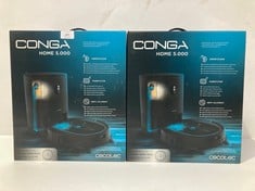 2 X CONGA AUTOMATIC CLEANING BASE MODEL HOME 5000 COMPATIBLE WITH CONGA 5000 SERIES BLACK - LOCATION 28B.