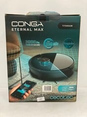 CECOTEC ROBOT HOOVER AND FLOOR MOPPER CONGA ETERNAL MAX TITANIUM. POWER 3000 PA, AUTONOMY 110MIN, PROGRAMMING, 3 LEVELS OF POWER AND SCRUBBING, APP (P.V.P 139€) - LOCATION 12B.