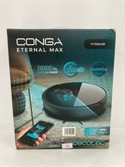 CECOTEC ROBOT HOOVER AND FLOOR MOPPER CONGA ETERNAL MAX TITANIUM. POWER 3000 PA, AUTONOMY 110MIN, PROGRAMMING, 3 LEVELS OF POWER AND SCRUBBING, APP (P.V.P 139€) - LOCATION 12B.