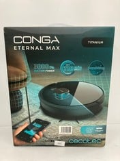 CECOTEC ROBOT HOOVER AND FLOOR MOPPER CONGA ETERNAL MAX TITANIUM. POWER 3000 PA, AUTONOMY 110MIN, PROGRAMMING, 3 LEVELS OF POWER AND SCRUBBING, APP (P.V.P 139€) - LOCATION 8B.