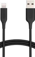 25 X BASICS - LIGHTNING TO USB-A CABLE, MFI CERTIFIED IPHONE CHARGER, BLACK, 1.8 M - LOCATION 52C.