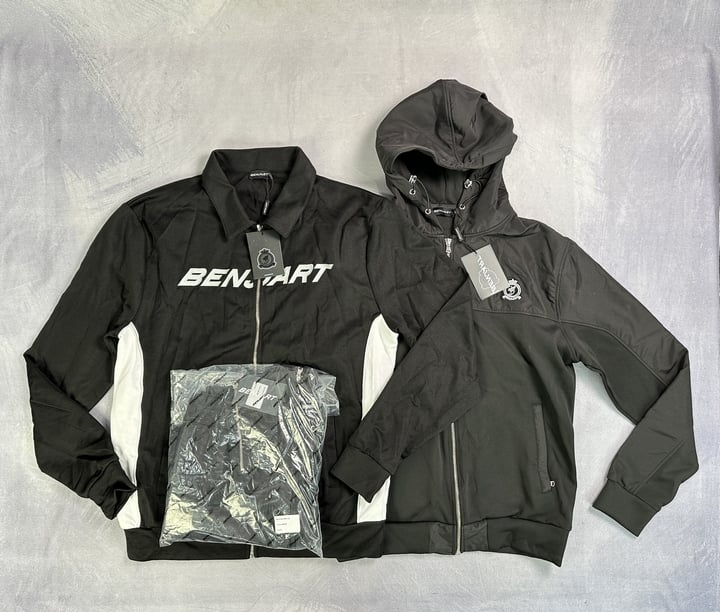 Benjart Clothing 2x Zip Tops Size L & XXL, Tech Bottoms Size XL With Tags (MPSE53067257/9992/3744) (VAT ONLY PAYABLE ON BUYERS PREMIUM)