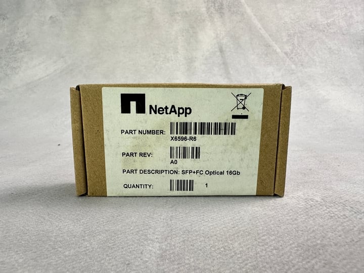 NetApp X6596-R6 850nm 16 GB SFP Transceiver Module - Sealed (VAT ONLY PAYABLE ON BUYERS PREMIUM)