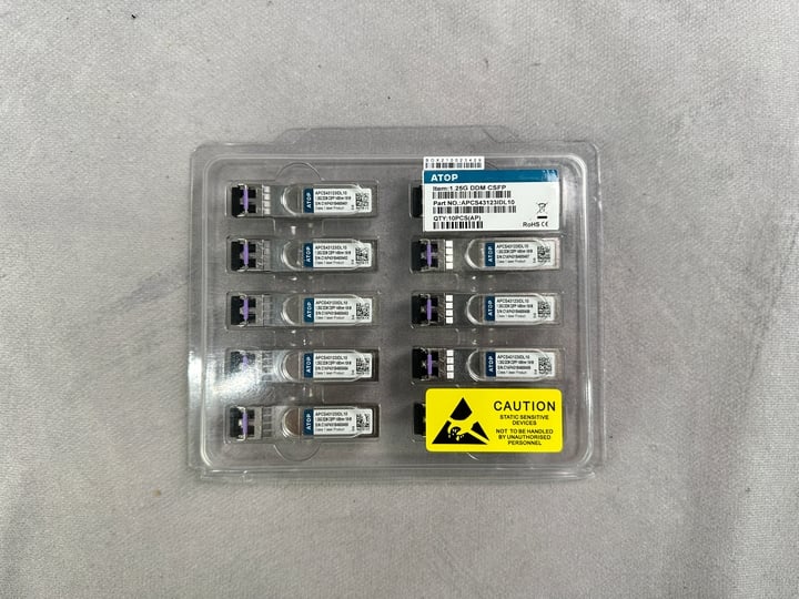 10x ATOP DDM SCFP 1490nm 10KM Fiber Optic Transceiver Module (VAT ONLY PAYABLE ON BUYERS PREMIUM)