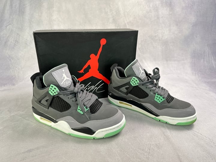 Air Jordan 4 Retro Green Glow 308497-033 Sneakers With Box - Size 8 (VAT ONLY PAYABLE ON BUYERS PREMIUM)