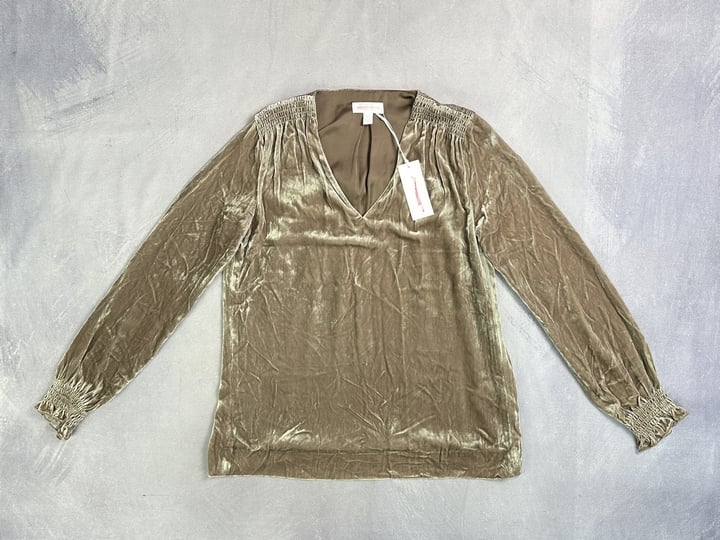 White Label Velvet Smocked Blouse  - Size 8 (VAT ONLY PAYABLE ON BUYERS PREMIUM)