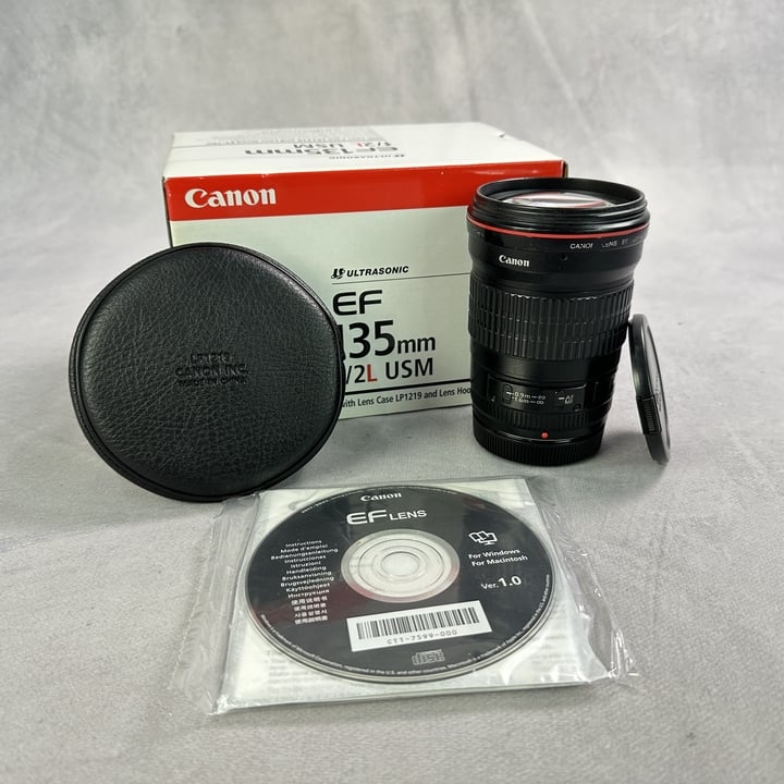 Canon EF 135mm F/2L USM Lens With Box.