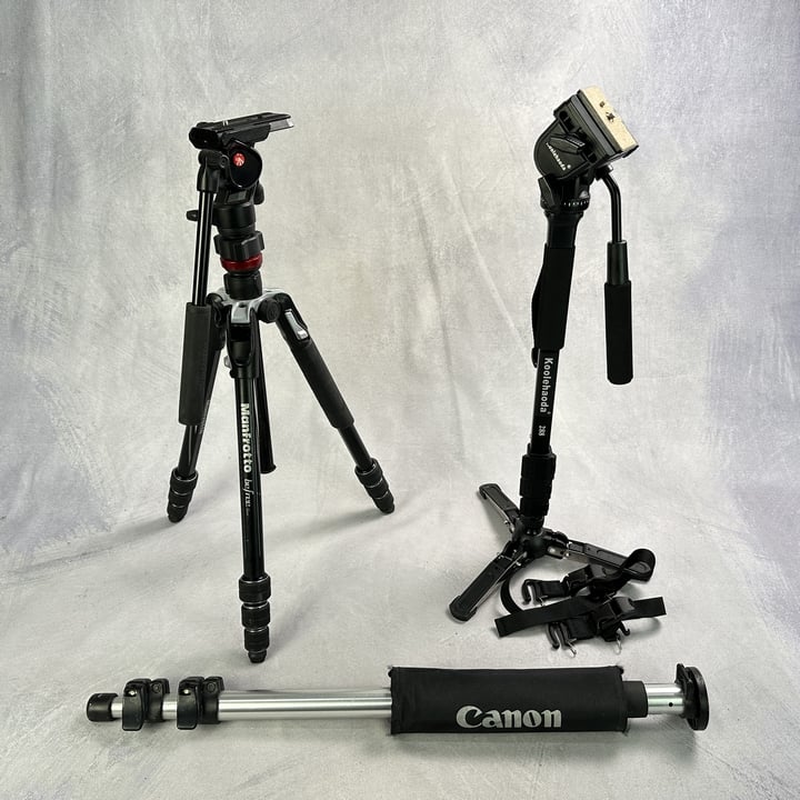 Manfrotto Befree Live Tripod, Manfrotto 679 Monopod And Koolehaoda 288 Monopod.