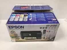 EPSON ECOTANK ET-2720 PRINTER (ORIGINAL RRP -€280,70) IN BLACK: MODEL NO C634E (WITH BOX. NO POWER CABLE OR PC/LAPTOP CONNECTION CABLE, DOES NOT WORK). [JPTZ7516]