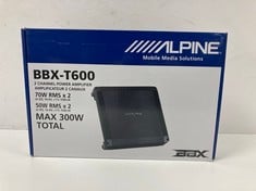 ALPINE BBX-T600 MAX 2 CHANNEL CLASS A/B CAR AMPLIFIER (ORIGINAL RRP -€119,99) IN BLACK. (WITH BOX. WITHOUT CHARGER)