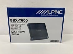 ALPINE BBX-T600 MAX 2 CHANNEL CLASS A/B CAR AMPLIFIER (ORIGINAL RRP -€119,99) IN BLACK. (WITH BOX. WITHOUT CHARGER) [JPTZ7461]