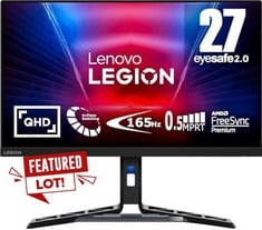 MONITOR LENOVO R27Q-30 2560X1440 (ORIGINAL RRP -€309,14) IN BLACK: MODEL NO A23270QR0 (WITH CLOSED BOX) (SEALED UNIT).