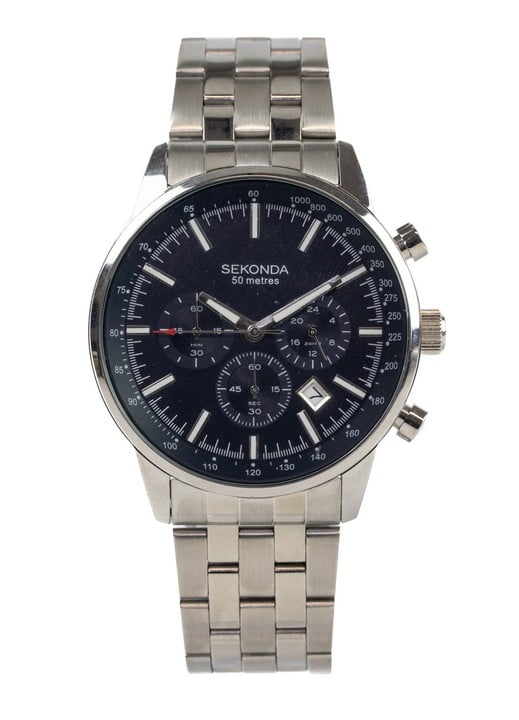 Sekonda Chronograph Quartz Watch, Model: 1008 CKX Black Dial with Stainless Steel Bracelet. Brief Condition Report: Ex Display (Currently Running) (VAT Only Payable on Buyers Premium)