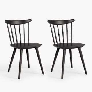 JOHN LEWIS SPINDLE BACK BLACK CHAIRS SET OF 2 RRP £279 (003267420)