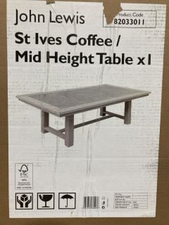 JOHN LEWIS ST IVES COFFEE MID HEIGHT TABLE RRP £826.99