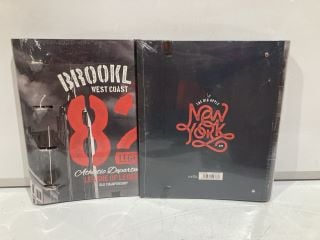 2X BOXES TO INCLUDE BROOKLYN WEST COAST 82 LEGEND BINDERS