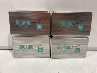 A BOX TO INCLUDE ORGANIC SNACKS 100% REAL FOOD STORAGE BOX