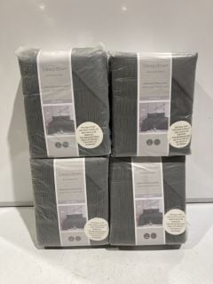 BOX OF SLEEPDOWN COLLECTION EMBOSSED SEERSUCKER SUPER SOFT DOUBLE DUVET SET