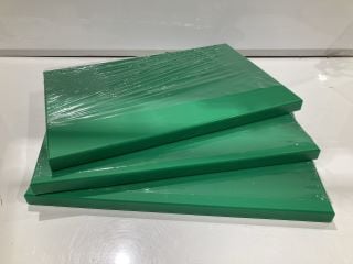 3 X GREEN CHOPPING BOARDS