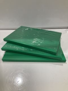 3 X GREEN CHOPPING BOARDS