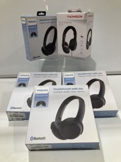 X4 PHILIPS BLUETOOTH HEADPHONES 2000 SERIES AND THOMSON TV HI-FI HEADPHONES RRP £130