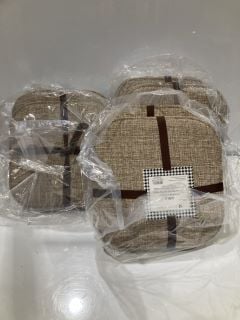 3X ARIA CHAIR PAD WITH TIES - 4 PACK MULTI BROWN