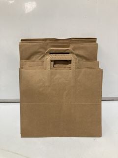 A BOX TO INCLUDE BROWN FOOD PAPER BAGS