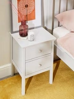 JOHN LEWIS WILTON 2 DRAWER BEDSIDE WHITE RRP £109 (003342667)