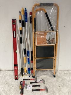 JOB LOT OFTOOLS TO INCLUDE STEP LADDER ,HAMMERS