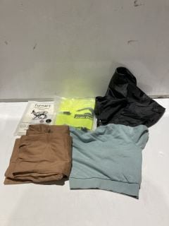 BOX OF ITEMS TO INCLUDE SOUL CAL & CO CALIFORNIA BROWN TROUSERS SIZE 36W X 30S