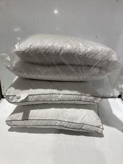 BOX OF ITEMS TO INCLUDE PAIRS OF HOTEL PILLOWS