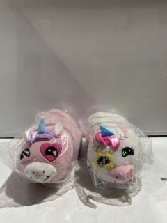 BOX OF UNICORN PLUSH TEDDYS