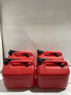 BOX OF RED 10 LITRE CONTAINER WITH FILTERING PIPE