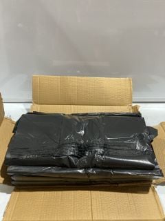 BOX OF HEAVY DUTY BLACK BIN BAGS