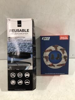 BOX OF ITEMS TO INCLUDE KEPLIN REUSABLE AIRE DEHUMIDIFIER