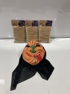 BOX OF ITEMS TO INCLUDE HALLOWEEN MASK