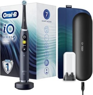 ORAL-B IO9 SPECIAL EDITION ELECTRIC TOOTHBRUSH (ORIGINAL RRP - £210) IN BLACK: MODEL NO IOM9.1B2.5ADH (BOXED WITH MANUFACTURE ACCESSORIES) [JPTB4683]