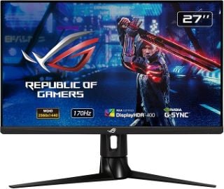 ASUS ROG STRIX XG27AQM 27 INCH GAMING MONITOR (ORIGINAL RRP - £361) IN BLACK: MODEL NO XG27AQ (BOXED WITH MANUFACTURE ACCESSORIES) [JPTB4695]